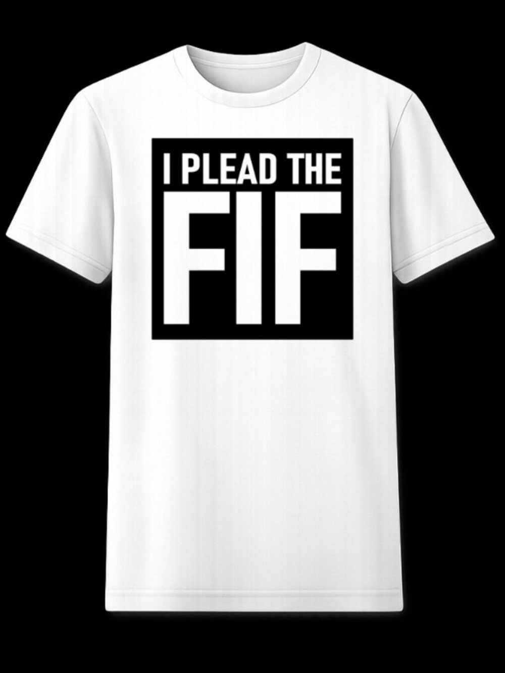 Men XL White and black T-Shirt (I Plead The Fif)